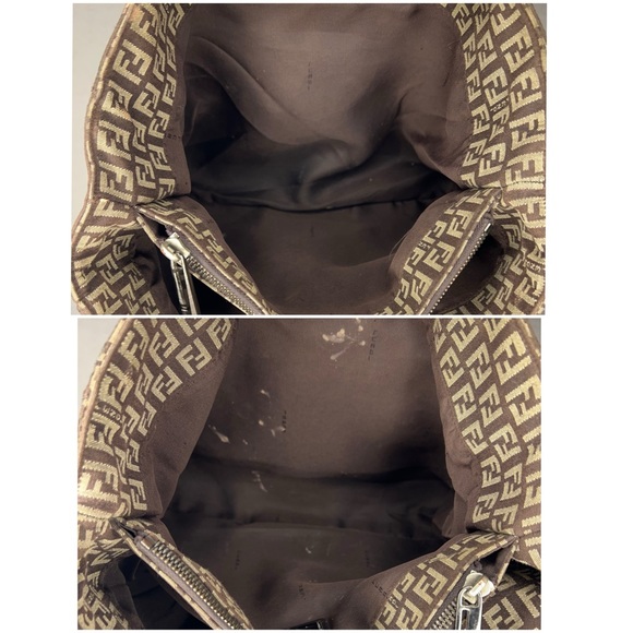 ✨✨✨✨SOLD✨✨✨✨ Fendi Roma Zucchino Authentic RARE Small Canvas Brown Beige Purse - Picture 7 of 10